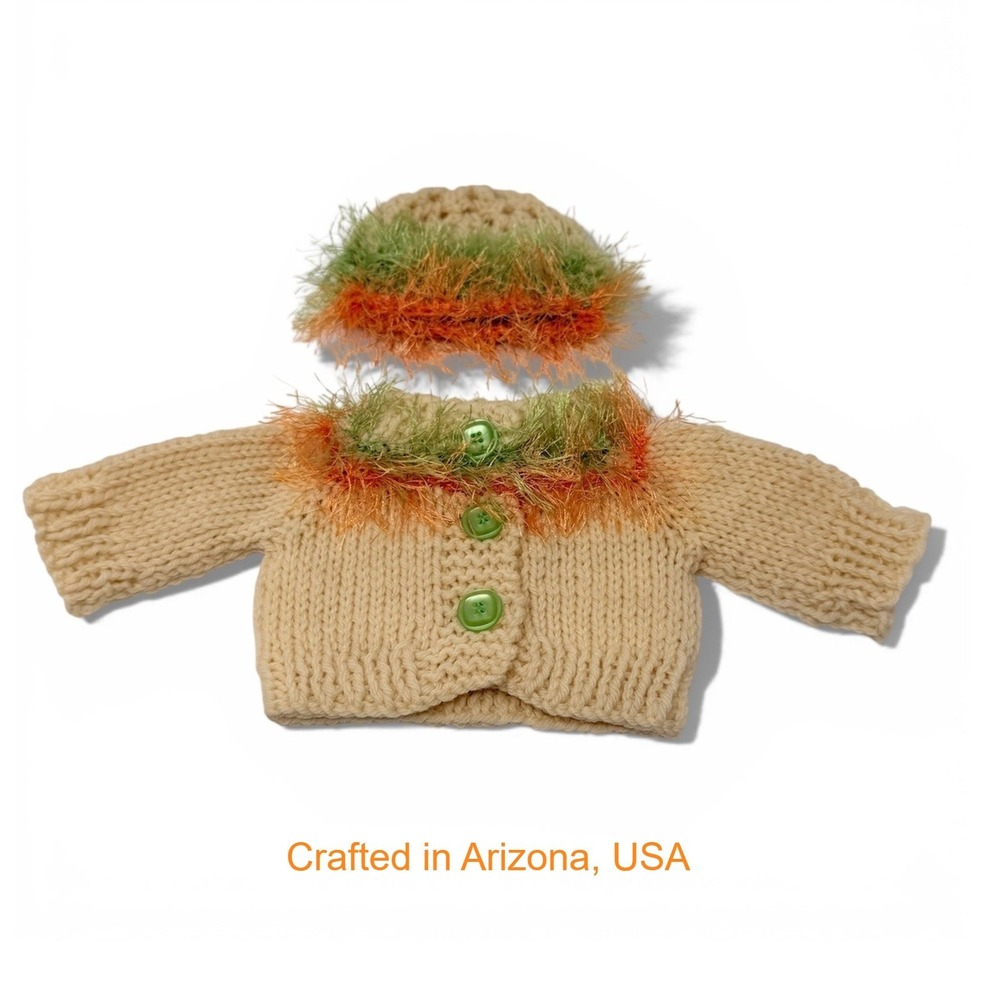 Hand-Knitted Boho Set for 18-inch doll like American Girl Doll